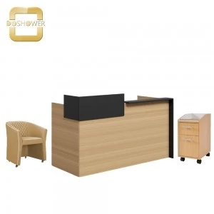 Beauty salon reception area desk supplier with elegant front counter reception desk for China wooden design reception desk nail salon furniture