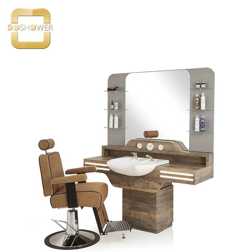 China Doshower manicure table and chair set with hair salon equipment and salon mirror shampoo station supplier
