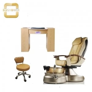 Pedicure spa station furniture manufacturer China with luxury pedicure chair for manicure table and chair