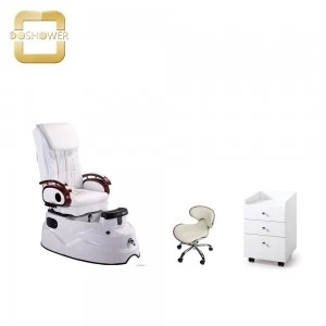 beauty salon furniture set cheap white spa pedicure massage chair with salon table wholeset wholesale DS-3 SET