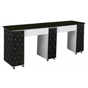 double manicure table with granite tops white nail desk manicure tables nail bar station DS-N2012