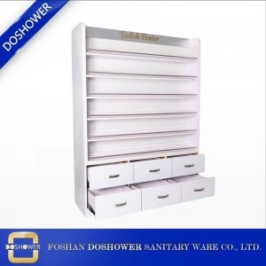 white nail polish rack with customized size nail display for China salon furniture manufacturer