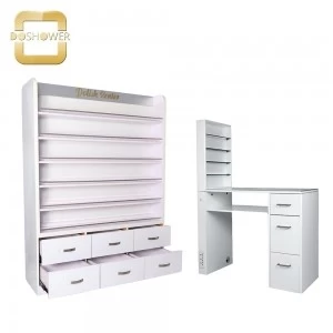 white nail polish rack with customized size nail display for China salon furniture manufacturer
