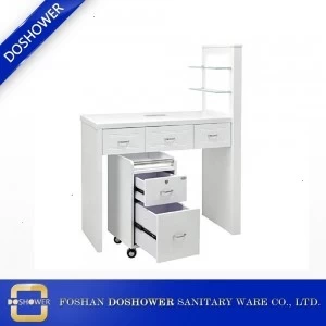 white polish rack nail table for beauty salon manicure station nail table supplier china DS-W1980