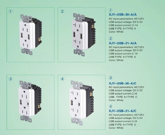 USA electrical sockets with USB manufacturer