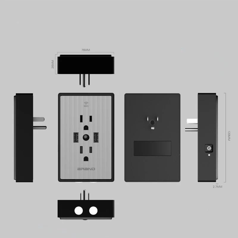  Rosnek Outlets eléctricos de pared al aire libre IP66  impermeable zócalo cubre 15A, resistente a la intemperie doble enchufes  interruptor zócalo multi-enchufes exterior caja de enchufe : Herramientas y  Mejoras del