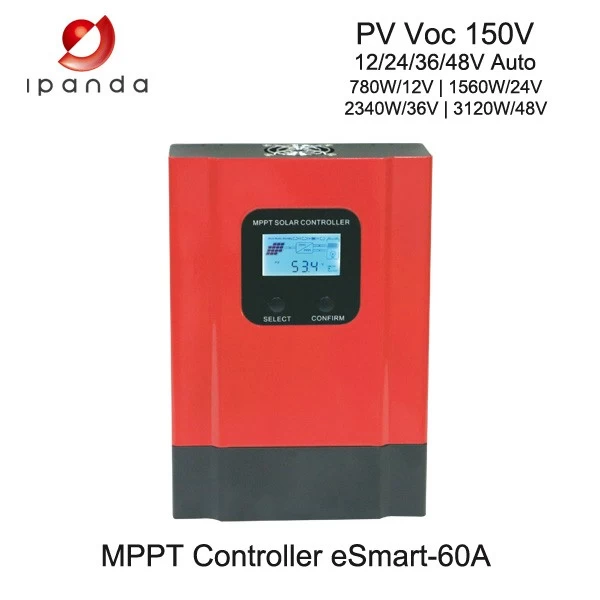 MPPT Solar Charger Controller 12V 24V 36V 48V 60A 150VDC for household solar system