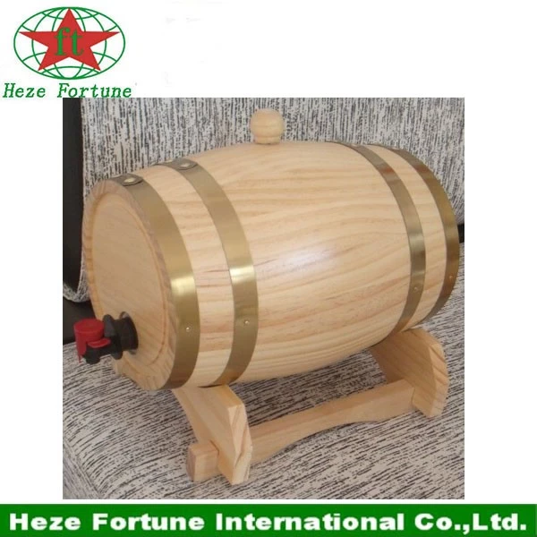 China 100% handmade pine wooden wine barrel for home decoration manufacturer