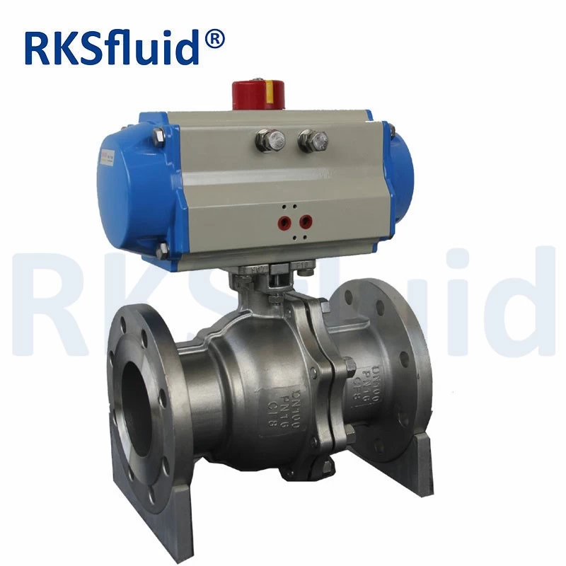 China 1/4"-4" Stainless Steel 2PC Pneumatic Flanged Ball Valve manufacturer