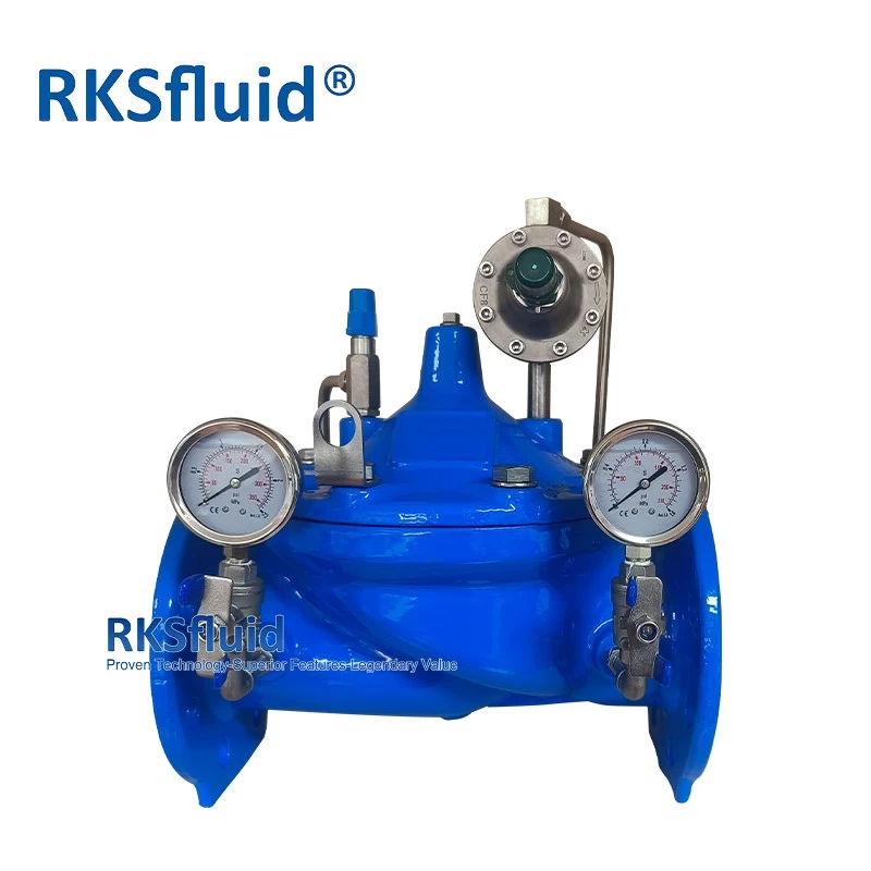 China 200x ductile iron adjustable flange connector pressure reducing valve for water supply manufacturer