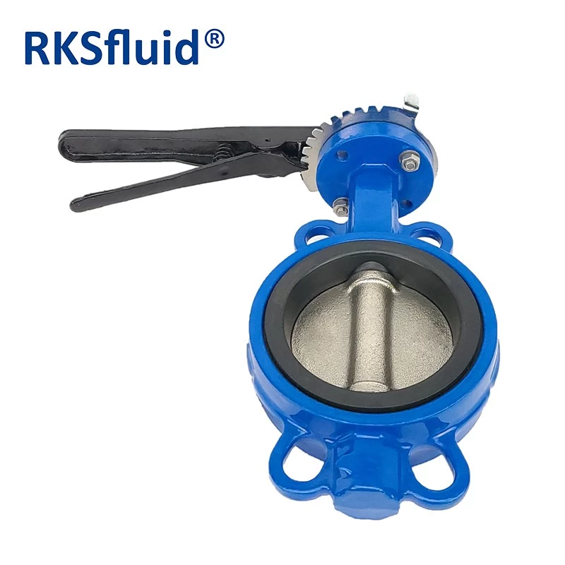 China 4 Inch Ductile Iron Wafer Type Butterfly Valve Price EPDM Seat Manual Butterfly Valve SS304 Disc manufacturer