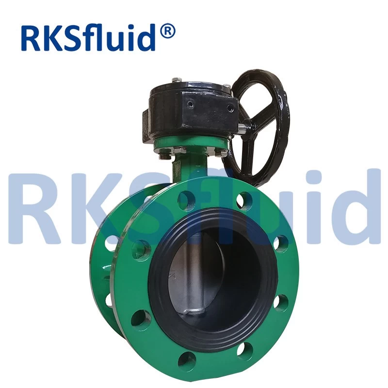 China Concentric flanged 12 16 48 inch dn 80 resilient seat butterfly valve with gearbox manufacturer