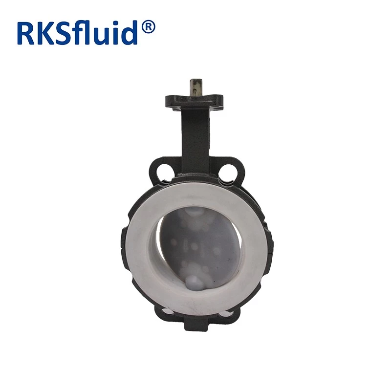 China 6 inch wafer style PTFE lined butterfly valve CFFM-P manufacturer