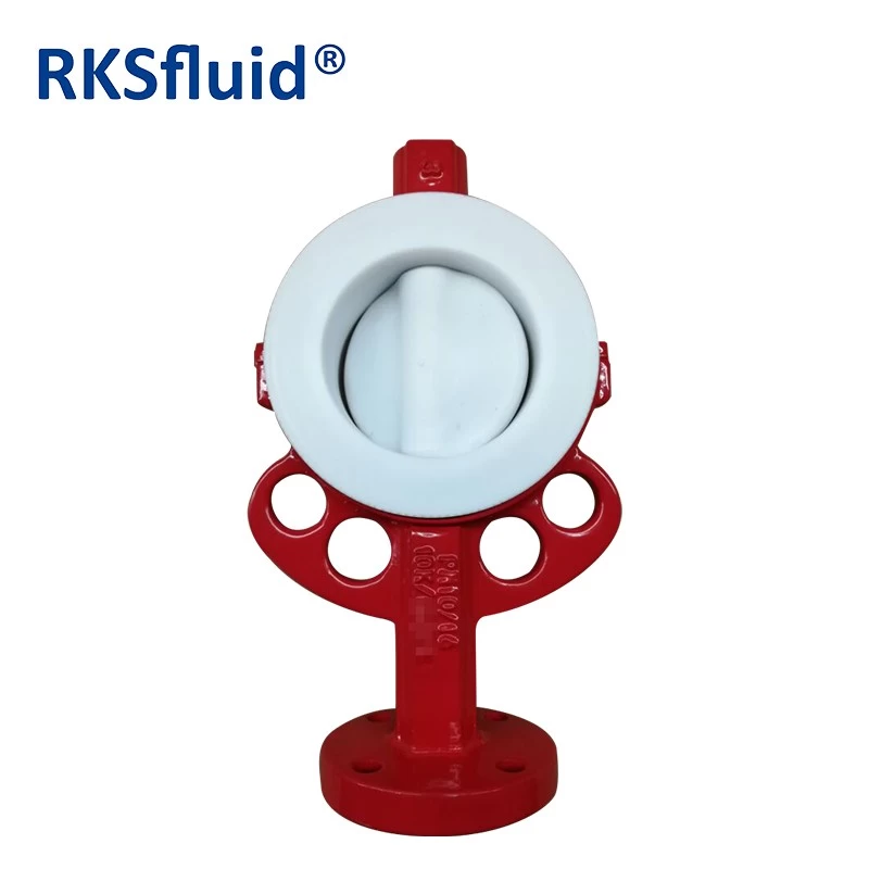 China JIS10K CF8M Wafer Type PTFE Lined Butterfly Valve PN10 PN16 for Wastewater Treatment manufacturer