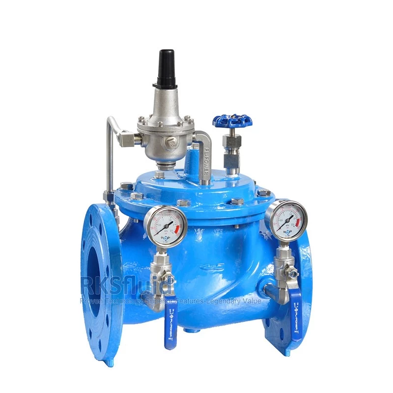 China ANSI sewage flow hydraulic control valve cast ductile iron dn80 pressure reducing valve for water manufacturer