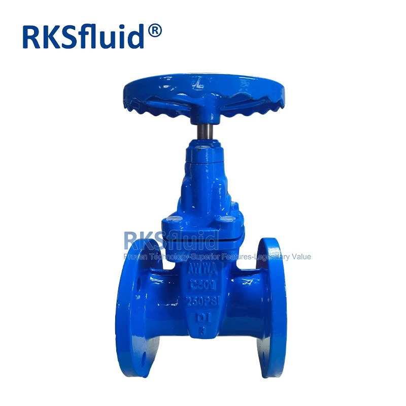 China AWWA C509 ductile iron non rising stem resilient seated flange gate valve DN80 PN16 price manufacturer