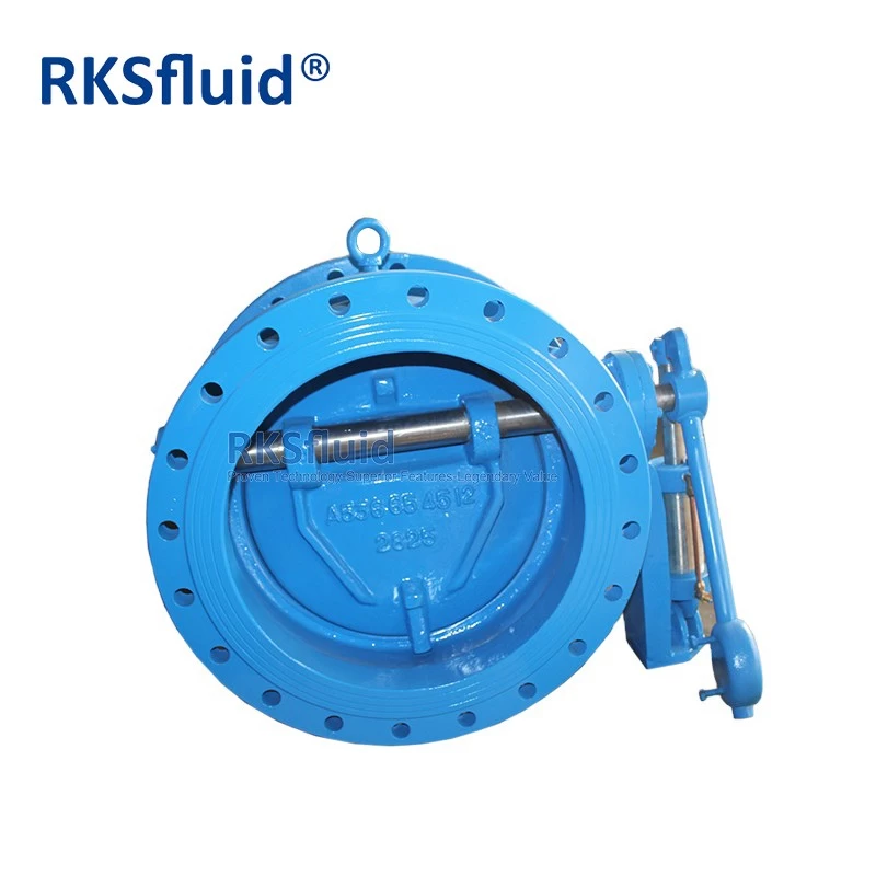 China BS EN non slam tilting check valve ductile iron hydraulic tilting disc butterfly type check valve with hydraulic damper manufacturer