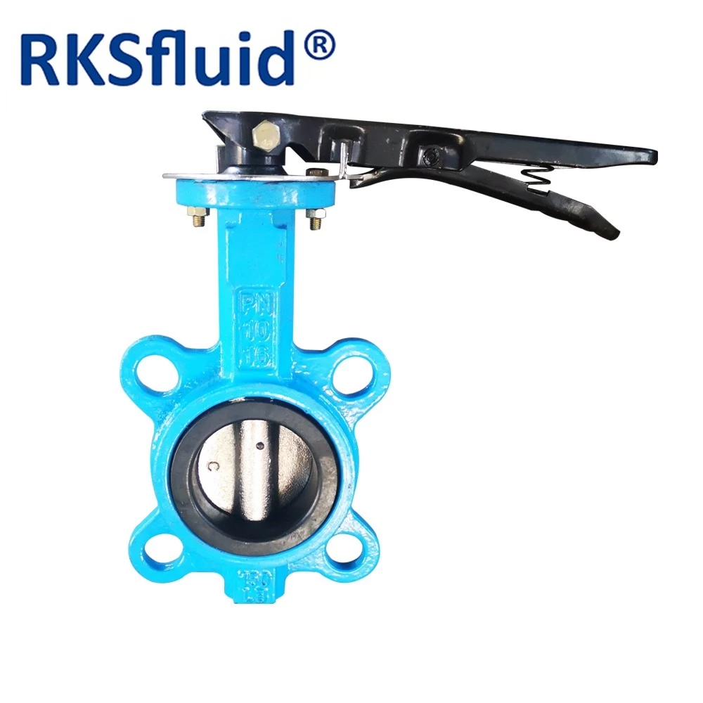 China Cast iron manual operated hand lever wafer type butterfly valve manufacturer