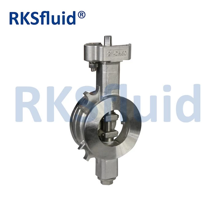 China China chinese Rksfluid DN50 double eccentric high performance butterfly valve WCB manufacturer