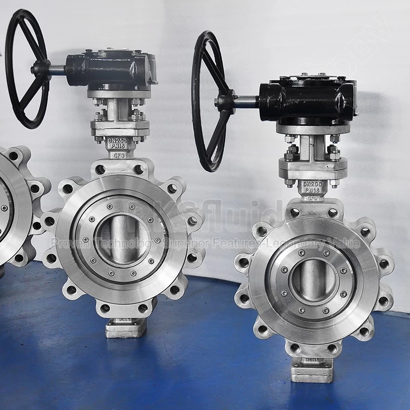 China Chinese industrial high performance butterfly valve API 609 dn350 stainless steel SS304 lug type triple offset eccentric butterfly valve pn16 manufacturer