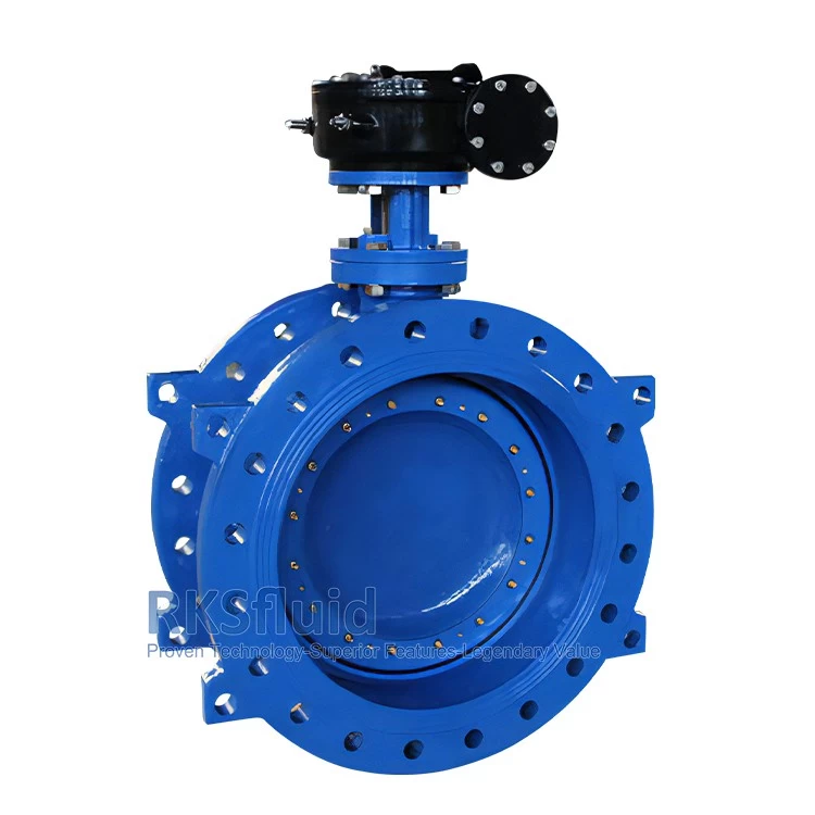 China Chinese supplier DIN3302 dn250 epoxy coated ductile iron double eccentric flange butterfly valve PN16 manufacturer