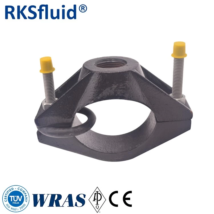 China Coating 150-200 μ 250Mm Pvc Pipe Saddle Clamps Hdpe Pipe Tapping Saddle manufacturer