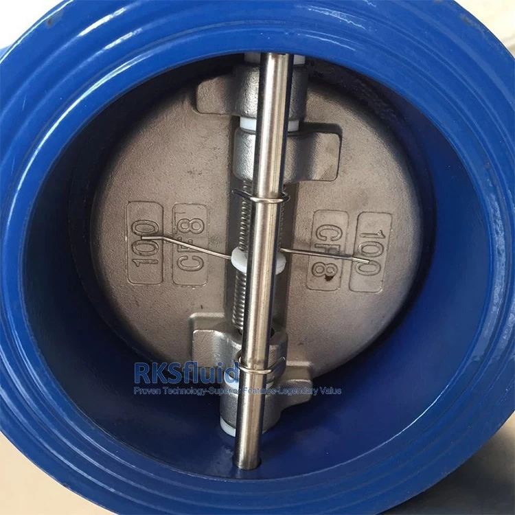 China DIN ANSI Válvula de retenção de placa dupla de ferro fundido dúctil com olhal PN10 PN16 Classe150 Fabricante fabricante