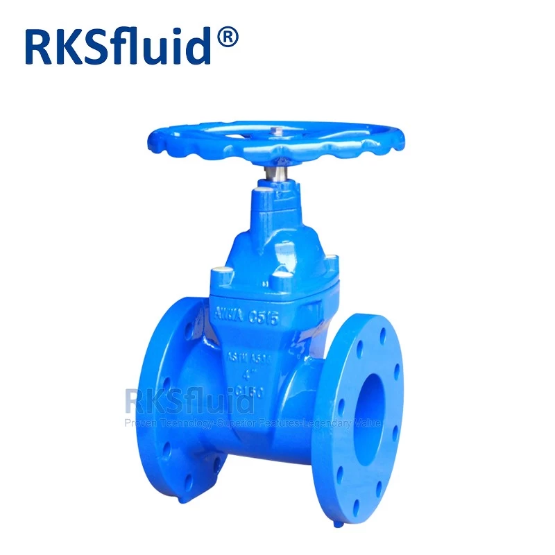 China DIN3352 F4 Factory directly rksfluid brand water treatment gate valve ductile iron DN100 PN16 resilient seated flange gate valve manufacturer