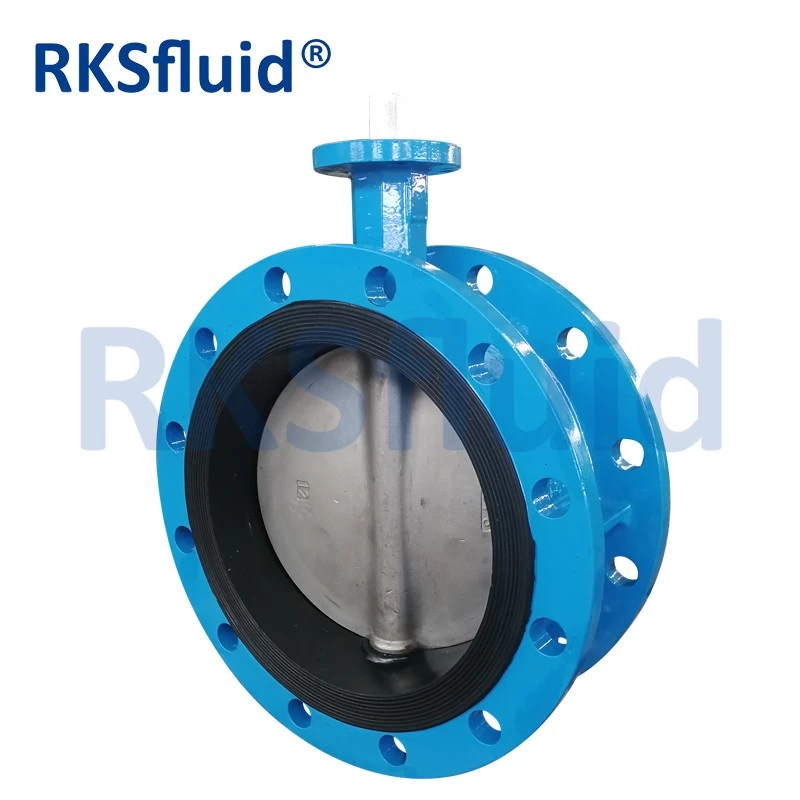 China Resilient seat double flange butterfly valve for water supply manufacturer