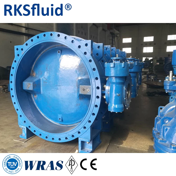 China DN1800 ductile iron SS304 SS316 seat double eccentric butterfly valve in industrial pipelines manufacturer