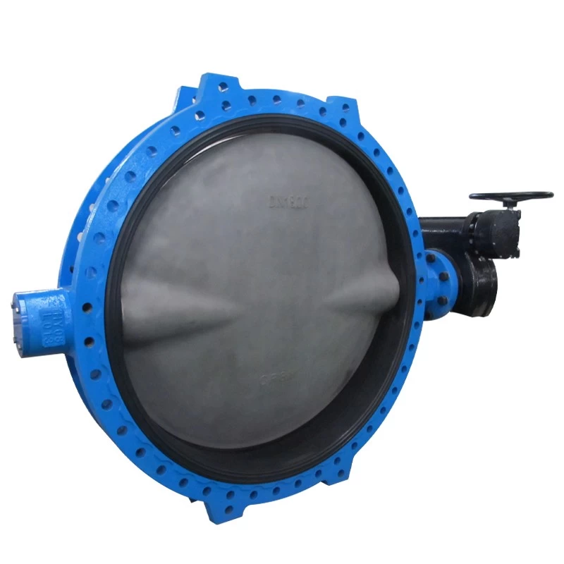 China DN800 EPDM Disc Ductile Iron Resilient seat Double Flange Butterfly Valve manufacturer price list manufacturer