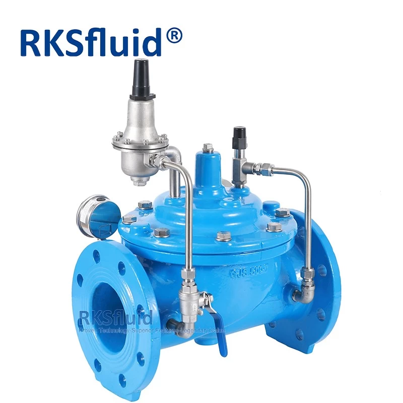 China Ductile Iron cast Iron water level pressure reducing flange control valve for water manufacturer