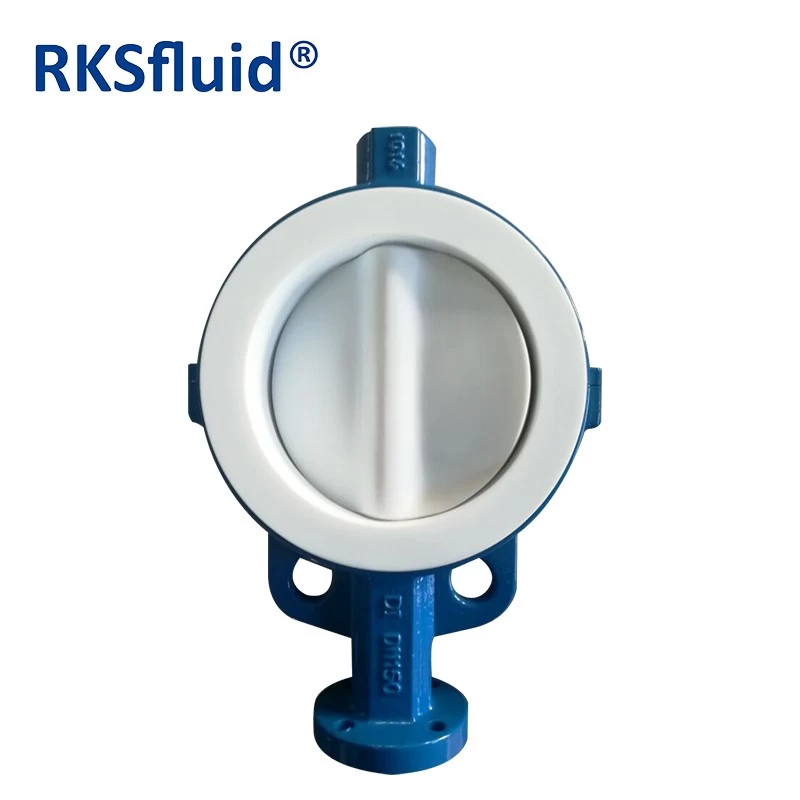 China Factory Direct Sale ANSI B16.5 Class150 Wafer Type PTFE Lined Disc Butterfly Valve pn10 pn16 for Water Pipe manufacturer