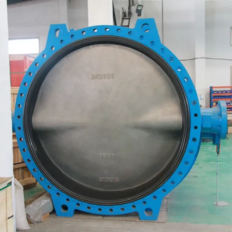 China Factory Directly Sale WRAS DN1800 DN2000 EPDM Seat Ductile Iron Double Flange Butterfly Valve for Water Oil Gas manufacturer