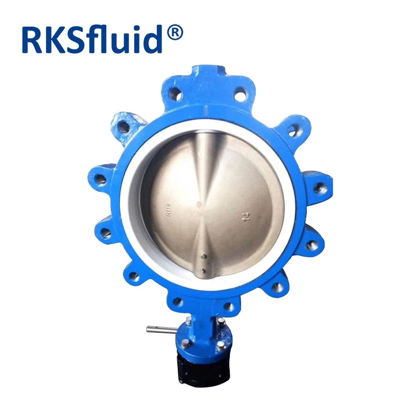 China Factory Price Cast Iron Class150 DN100 PTFE Lined Wafer Type Butterfly Valve manufacturer