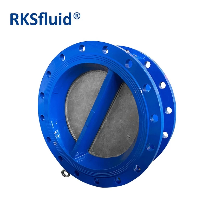 China Factory direct ANSI Large diameter Cast Ductile Iron Wafer Dual Plate Check Valve PN16 manufacturer