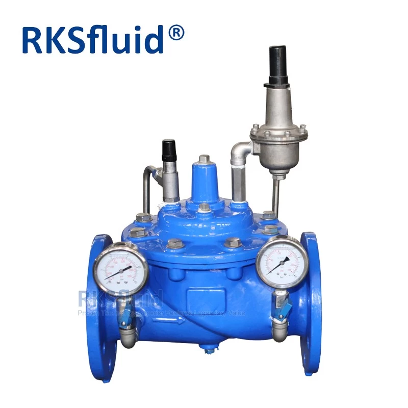 China Factory direct selling water system cast iron flange connection 200X pilot adjustable pressure reducing valve manufacturer