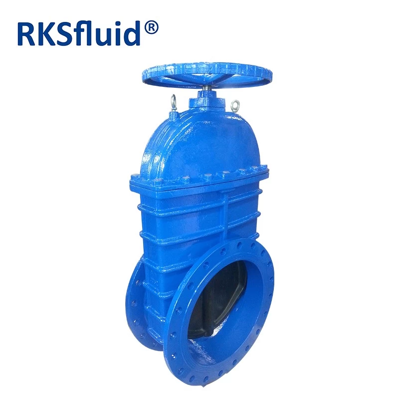 China Flanged Gate valve DN300 PN16 resilient face type with manual opening closing gear mechanism manufacturer