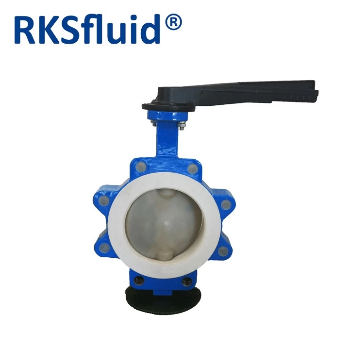 China Lug PTFE lined butterfly manual valve types manufacturer