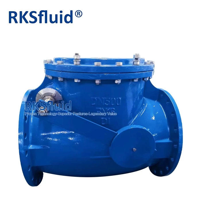 China Manufacturers price DN500 PN16 ductile iron flanged wafer swing type check valve with counterweight manufacturer