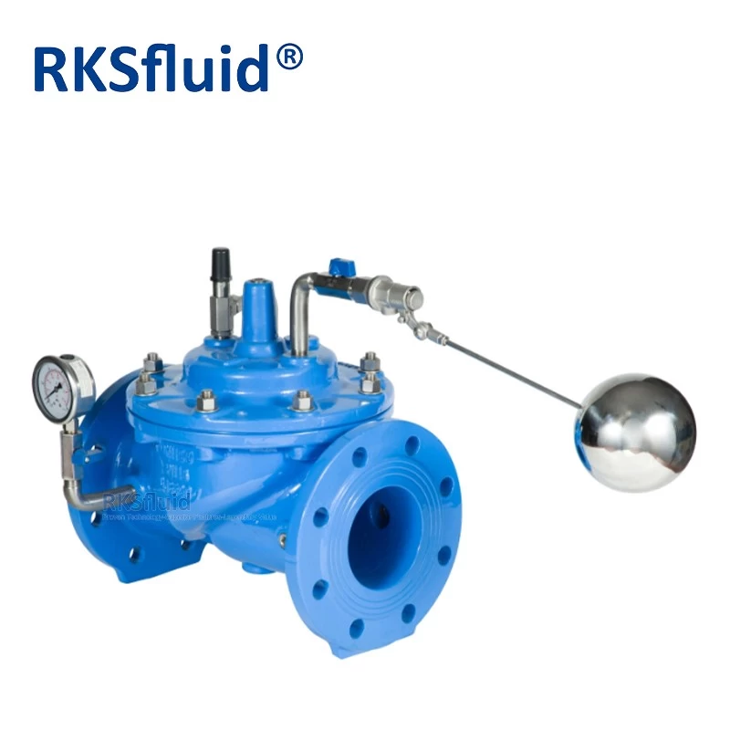 China Pressure Relief Reducing Control Valve PN10 PN16 class150 ductile iron double flange float control valve for water manufacturer