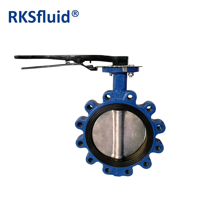 Китай RKSfluid DN200 PN16 Изготовление пластичного чугунного выступа в ручной клапан ручной клапан бабочки цена производителя