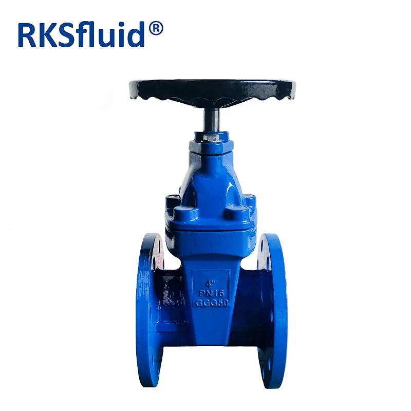 China RKSfluid EPDM seated ductile cast Iron PN10 PN16 class150 resilient seated water seal gate valve manufacturer