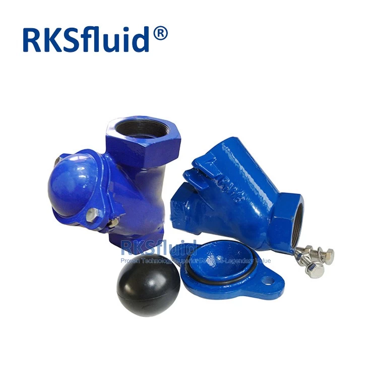 중국 RKSfluid 비 반환 스크류 체크 밸브 DN65 연성 철제 나사산 엔드 볼 체크 밸브 PN10 PN16 제조업체