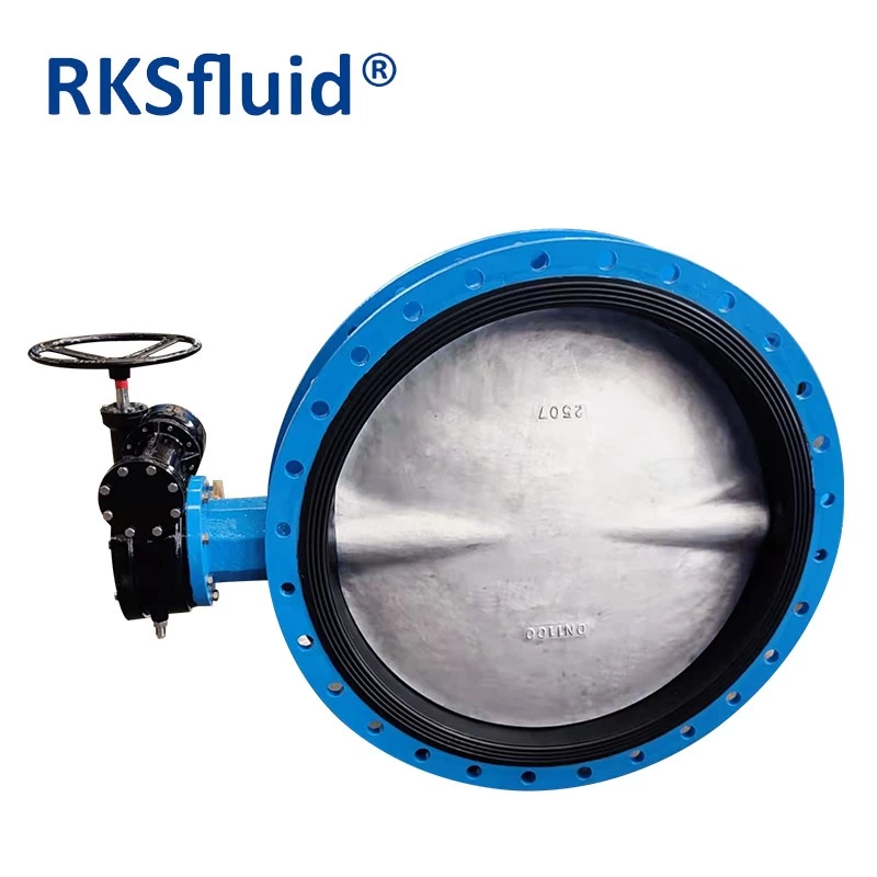 ประเทศจีน RKSfluid เหล็กดัดเหล็ก EPDM DN1100 ความยืดหยุ่นที่นั่งวาล์วผีเสื้อ ผู้ผลิต