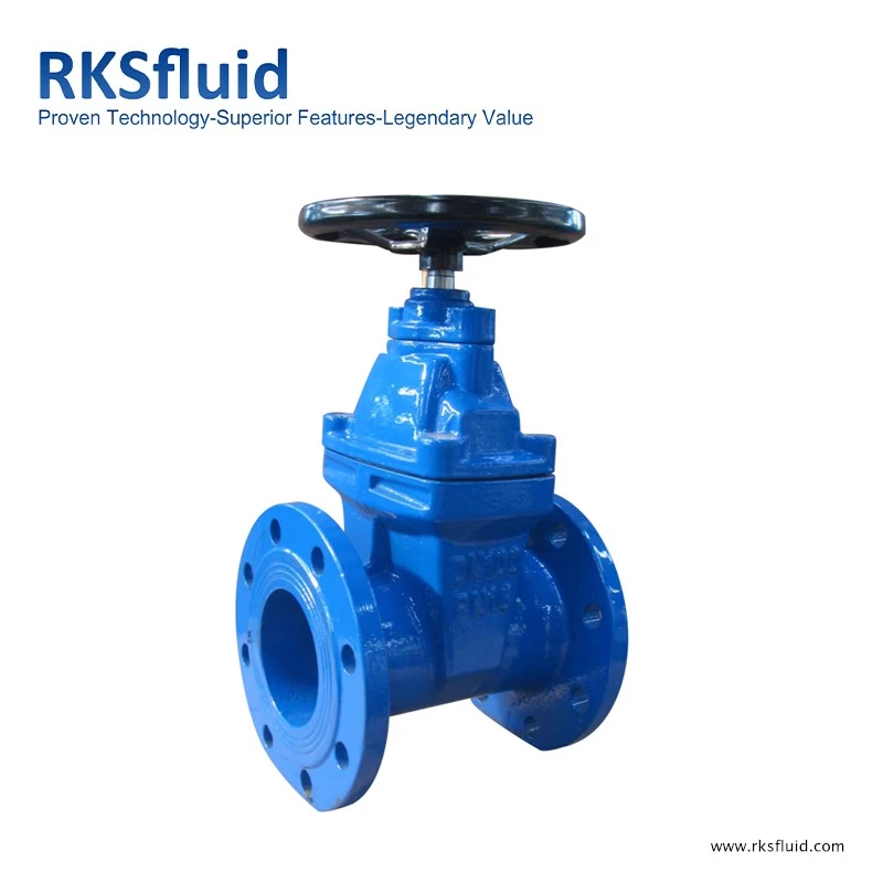 China RKSfluid chinese gate valve 100mm cast iron non-rising stem resilient soft seated gate valves BS5163 manufacturer