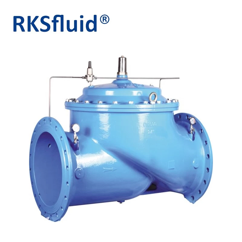 الصين RKSfluid الصيغة صمام الدكتايل الحديد التحكم المياه الضغط التلقائي صمام التحكم الهيدروليكي السعر الصانع