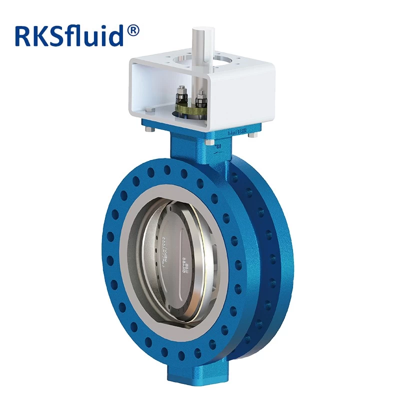 China RKSfluid dn450 18inch WCB Stainless steel flange triple eccentric butterfly valve manufacturer