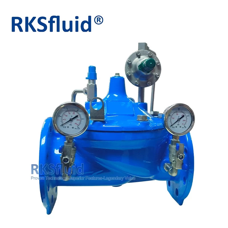 China RKSfluid ductile iron DI pressure reducing valve 4 inch dn100 solenoid control valve for water work manufacturer