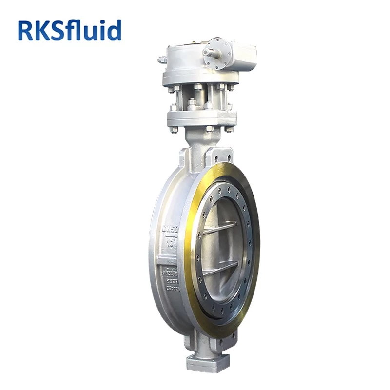 China RKSfluid manufacturer industrial valve API 609 dn500 pn10 CF8 carbon steel wafer/lug type triple eccentric butterfly valve price manufacturer